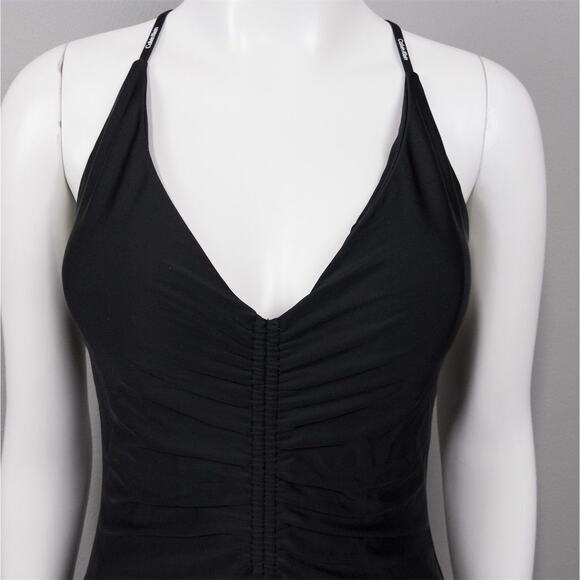 Calvin‎ Klein Black One Piece Swimsuit Size XL Tie Back Infinite Stretch V Neck - Picture 3 of 15